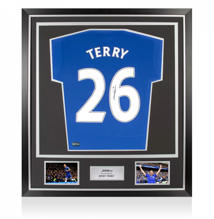 icons John Terry Back Signed Chelsea 2015-16 Home Shirt In Classic Frame