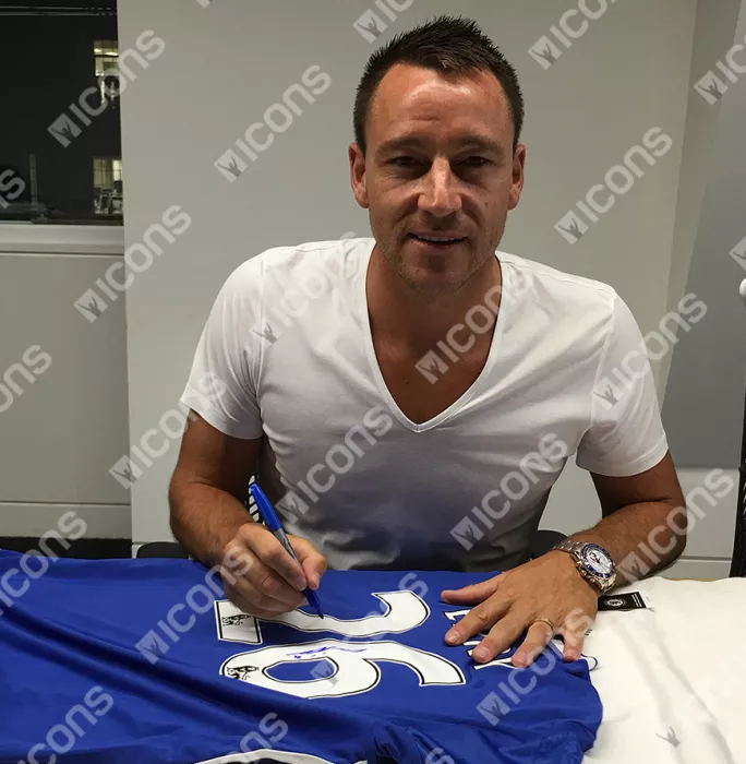 Icons John Terry Back Signed Chelsea 2016-17 Home Shirt In Hero Frame: Option 1