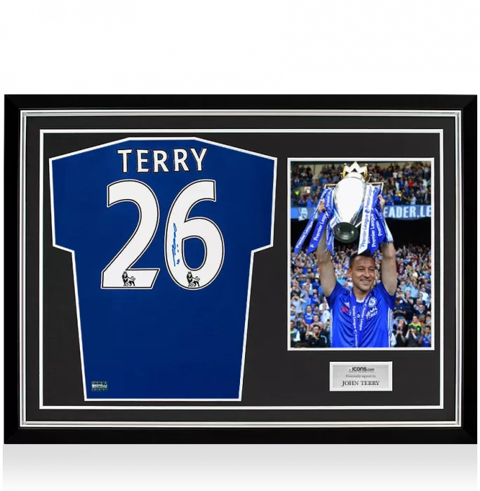 Icons John Terry Back Signed Chelsea 2016-17 Home Shirt In Hero Frame: Option 1
