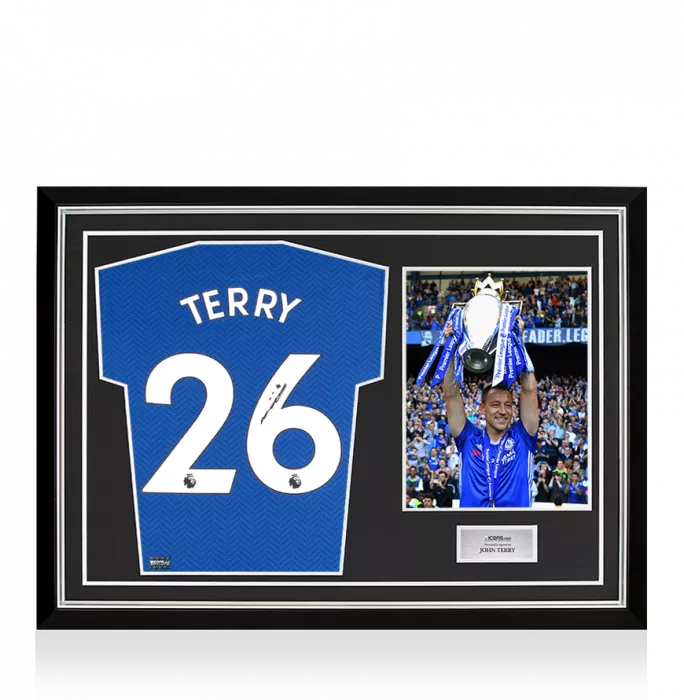 icons John Terry Back Signed Chelsea 2020-21 Home Shirt In Hero Frame: Option 1