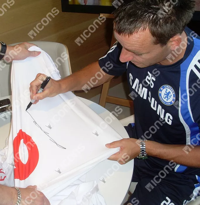 Icons John Terry Back Signed England Home Shirt In Classic Frame