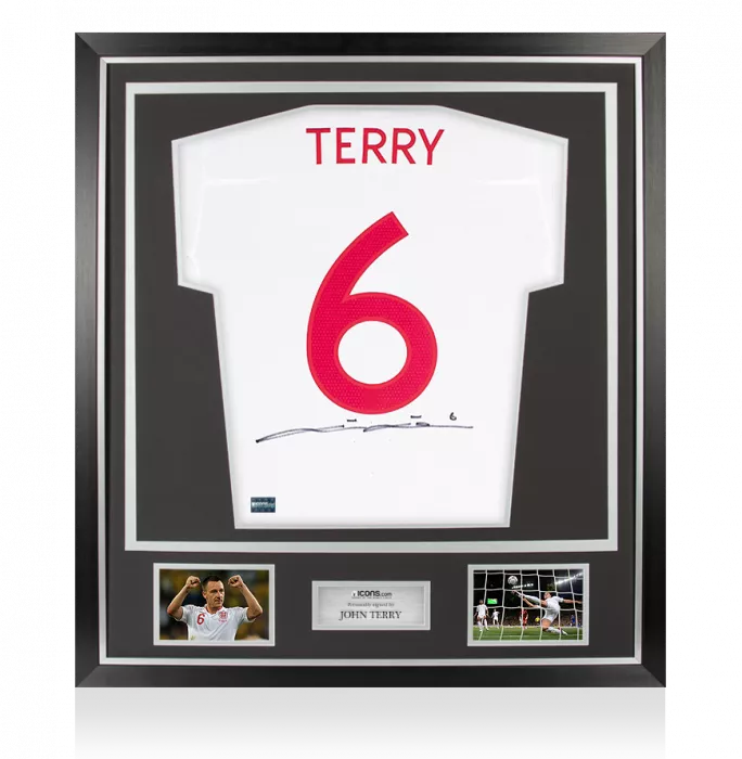 icons John Terry Back Signed England Home Shirt In Classic Frame
