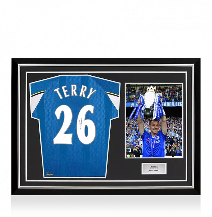 icons John Terry Back Signed Retro Chelsea Shirt: Cup Winners' Cup Edition In Hero Frame: Option 1