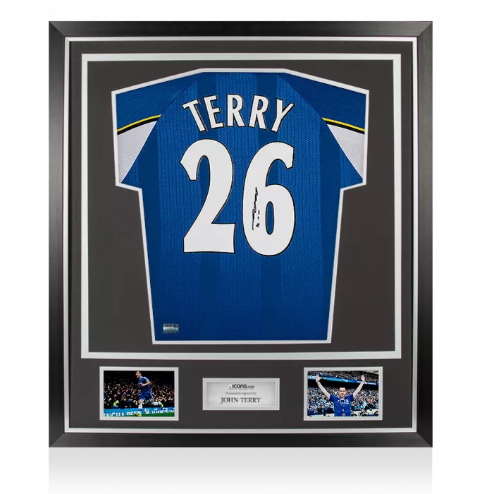 icons John Terry Back Signed Retro Chelsea Shirt In Classic Frame: Cup Winners' Cup Edition