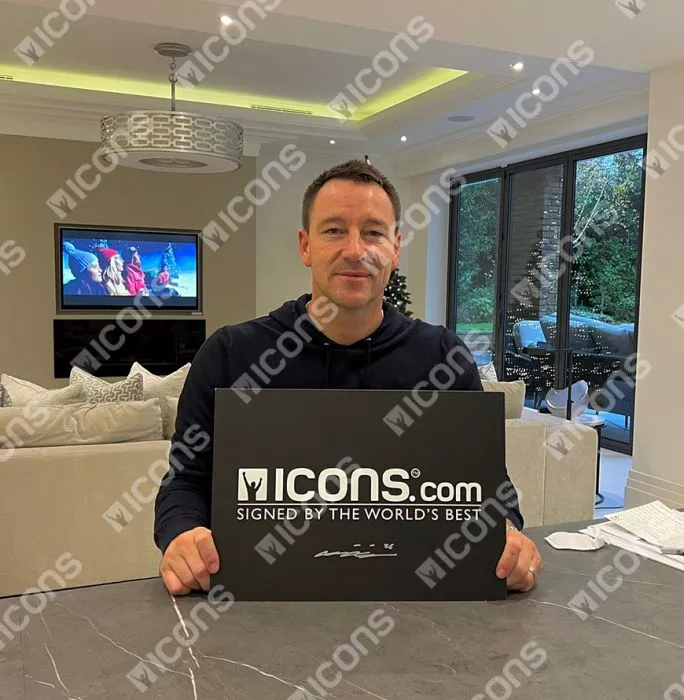 Icons John Terry Chelsea FC Back Signed 1999-01 Home Shirt In Hero Frame: Option 1
