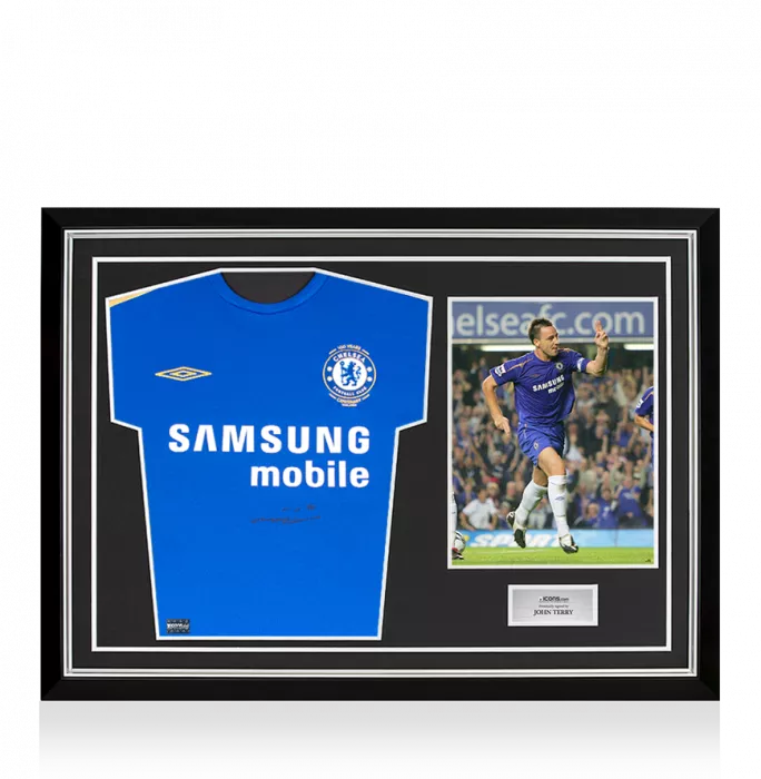 icons John Terry Front Signed Chelsea 2005-06 Home Shirt In Hero Frame: Option 1