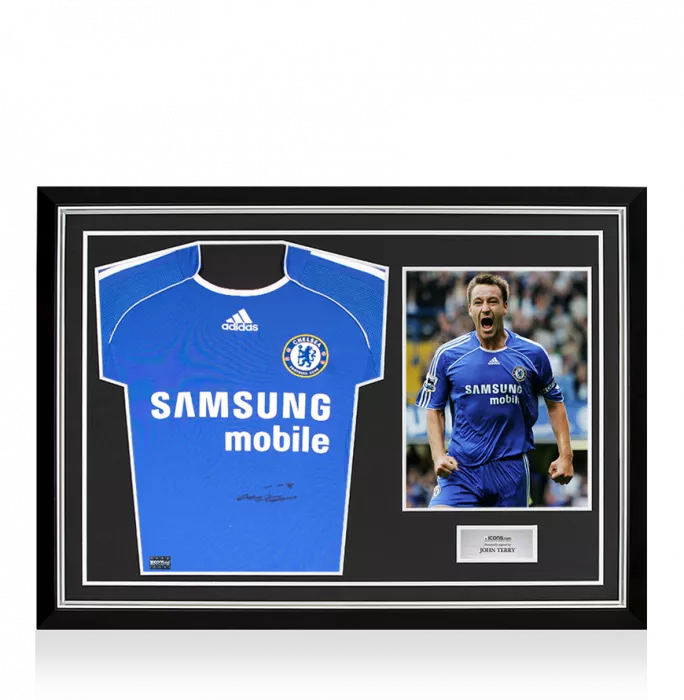 icons John Terry Front Signed Chelsea 2006-07 Home Shirt In Hero Frame: Option 1