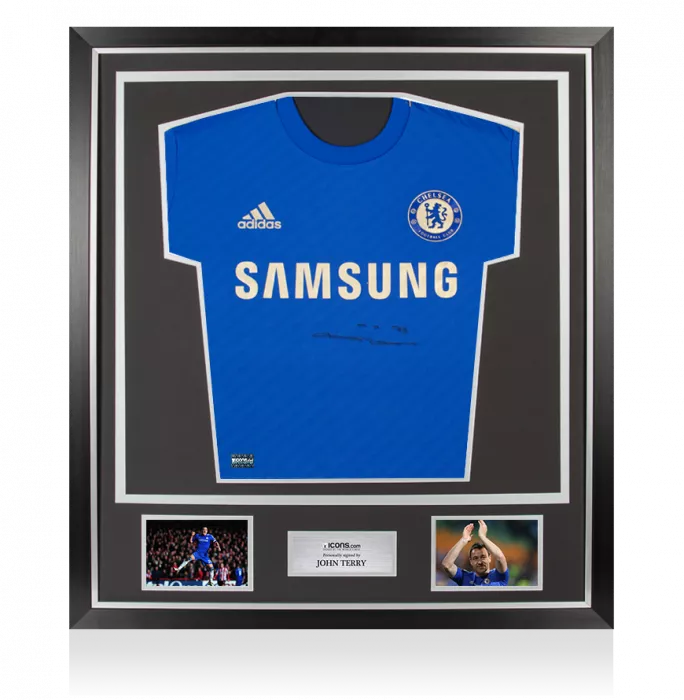 Icons John Terry Front Signed Chelsea 2012-13 Home Shirt In Classic Frame