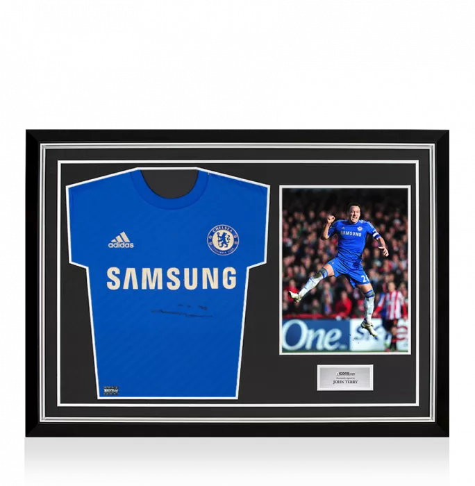 icons John Terry Front Signed Chelsea 2012-13 Home Shirt In Hero Frame: Option 1