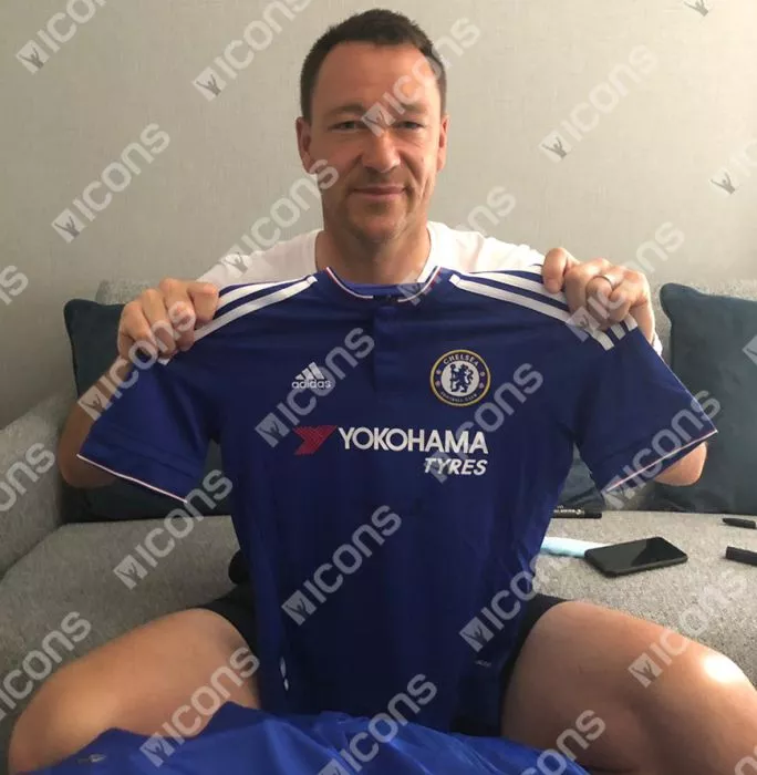 Icons John Terry Front Signed Chelsea 2015-16 Home Shirt In Hero Frame: Option 1
