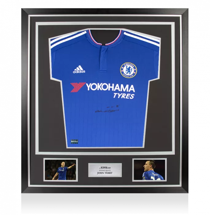icons John Terry Front Signed Chelsea 2015-16 Home Shirt In Classic Frame