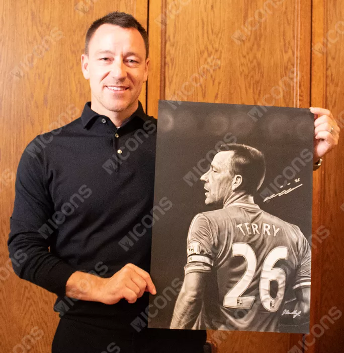 Icons John Terry Official Chelsea FC Signed And Framed Original Tribute Artwork: Captain Leader Legend