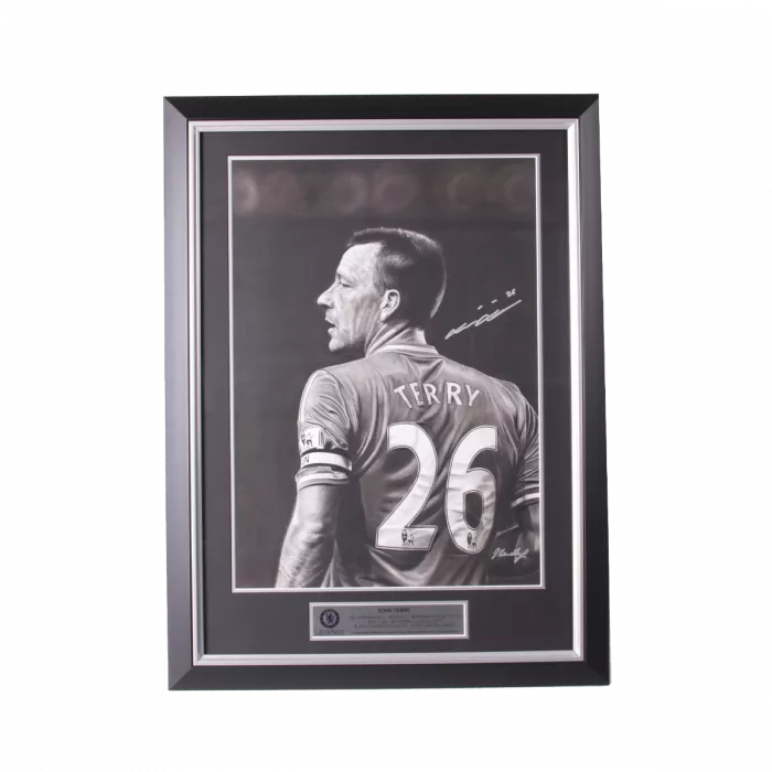 icons John Terry Official Chelsea FC Signed and Framed Original Tribute Artwork: Captain Leader Legend