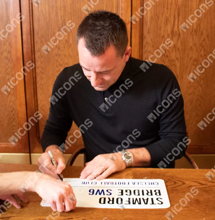 Icons John Terry Signed Chelsea Stamford Bridge Road Sign
