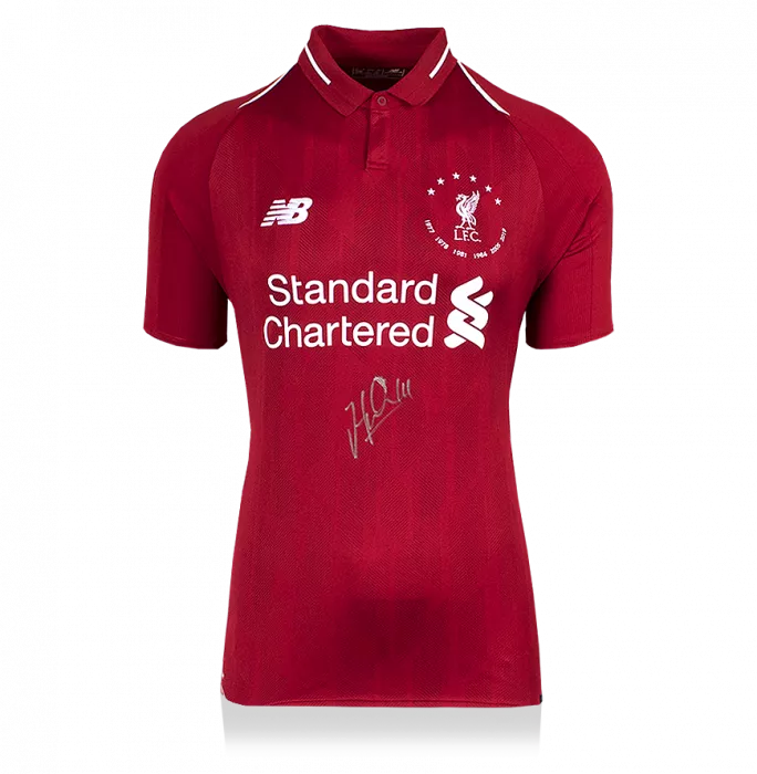 icons Jordan Henderson Front Signed Liverpool 2018-19 Home Shirt: Six Times Special Edition