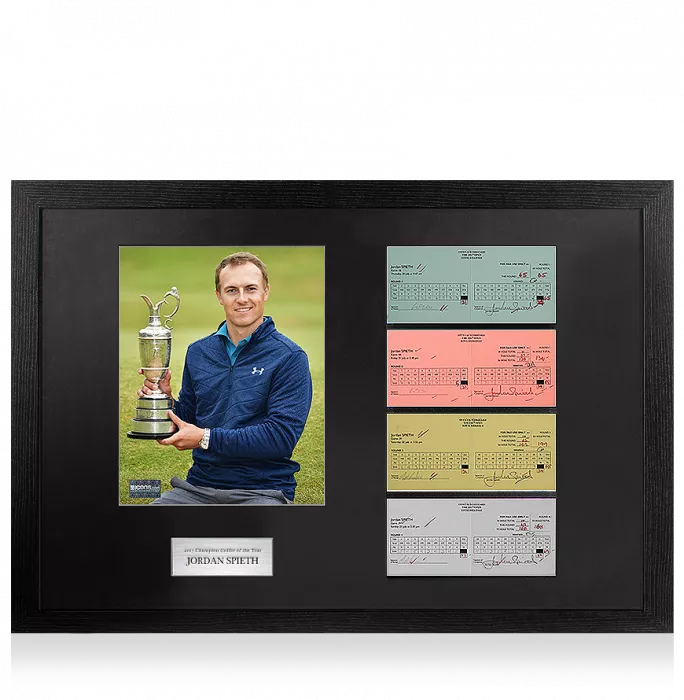 icons Jordan Spieth 2017 Royal Birkdale Open Scorecards In Champion Golfer Of The Year Frame