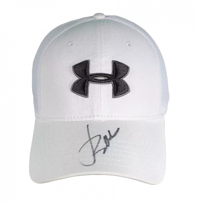 icons Jordan Spieth Signed White Under Armour Golf Cap
