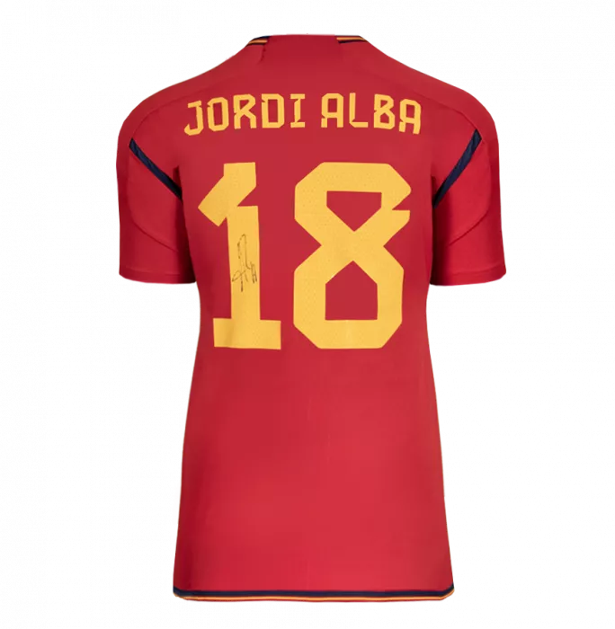 Icons Jordi Alba Back Signed Spain 2022 Home Shirt In Classic Frame