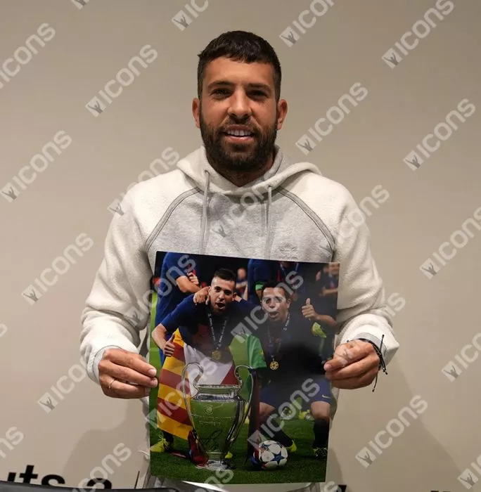 Icons Jordi Alba FC Barcelona & Jordi Alba Spain Signed Photos In Dual Photo Frame