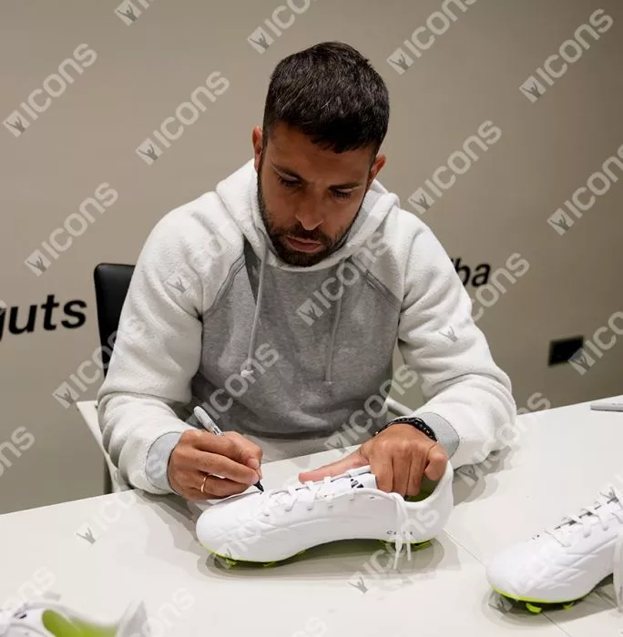 Icons Jordi Alba Signed Adidas Copa Football Boot In Acrylic Case