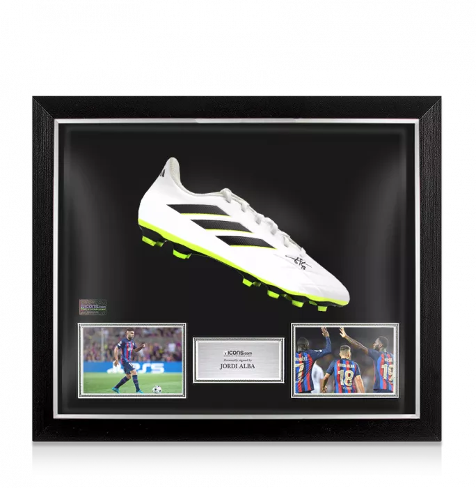 icons Jordi Alba Signed Adidas Copa Football Boot In Bubble Frame: Option 1