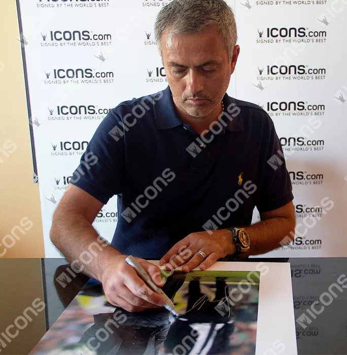 Icons Jose Mourinho Signed Photo In Black Wooden Frame: European Champion