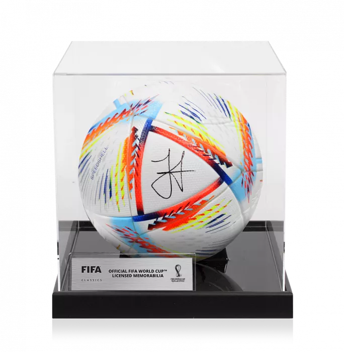icons Julian Alvarez Official 2022 FIFA World Cup™ Signed Football In Acrylic Case