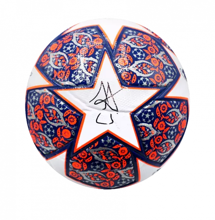 Icons Julian Alvarez Official UEFA Champions League Final Signed Football In Acrylic Case