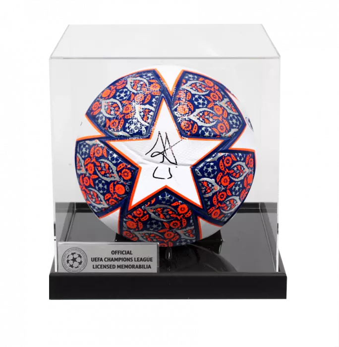icons Julian Alvarez Official UEFA Champions League Final Signed Football In Acrylic Case