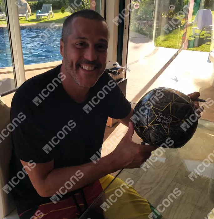 Icons Julio Cesar Signed Black & Gold UEFA Champions League Football