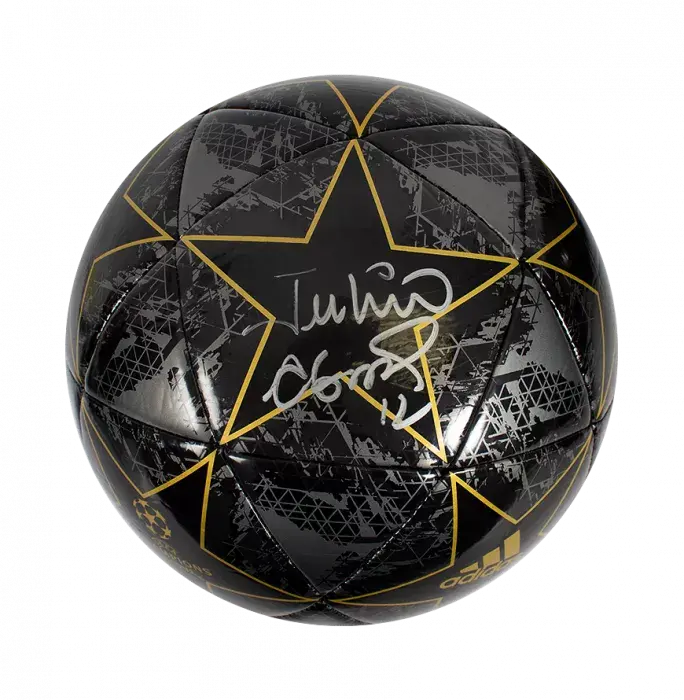 icons Julio Cesar Signed Black & Gold UEFA Champions League Football