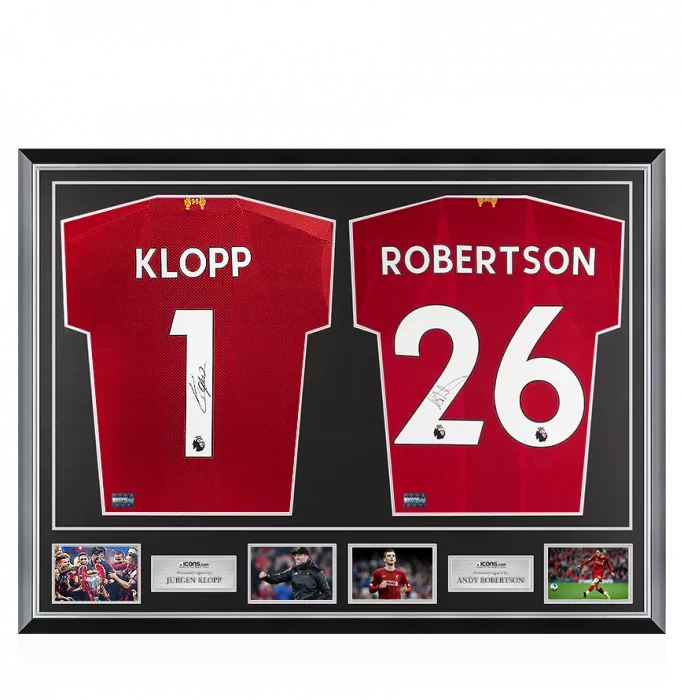 Icons Jurgen Klopp & Andy Robertson Signed Liverpool Shirts In Classic Dual Frame