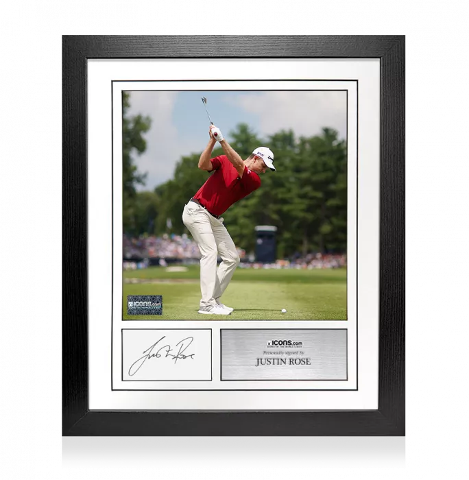 Icons Justin Rose Signed Card And Photo Frame – Option 2
