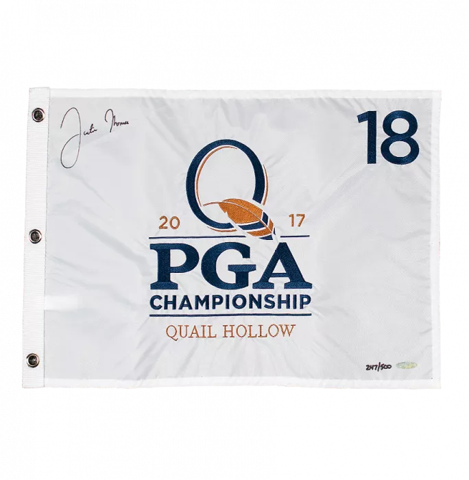 icons Justin Thomas Signed 2017 PGA Championship Pin Flag