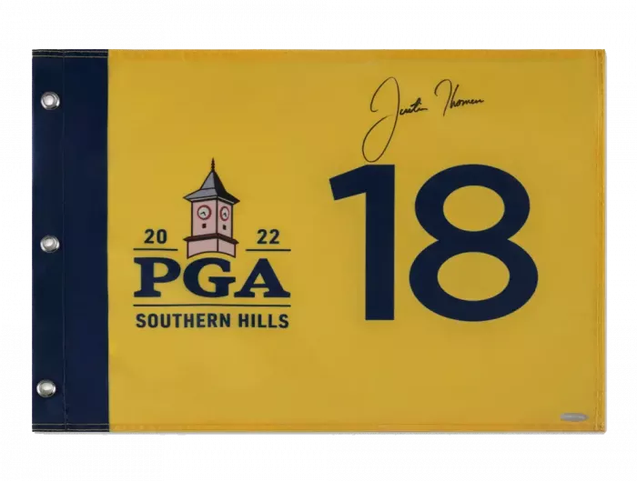 icons Justin Thomas Signed 2022 PGA Championship Pin Flag