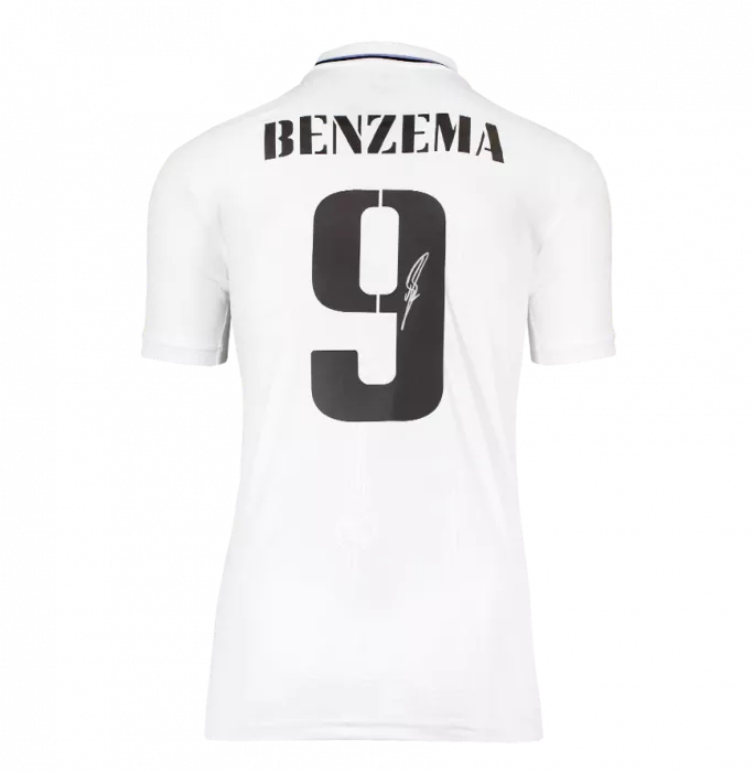 Icons Karim Benzema Back Signed Real Madrid 2022-23 Home Shirt In Deluxe Packaging