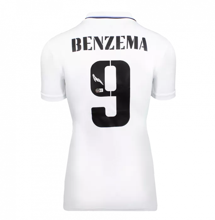 Icons Karim Benzema Official Ballon D'Or™ Back Signed And Hero Framed Real Madrid 2022-23 Home Shirt
