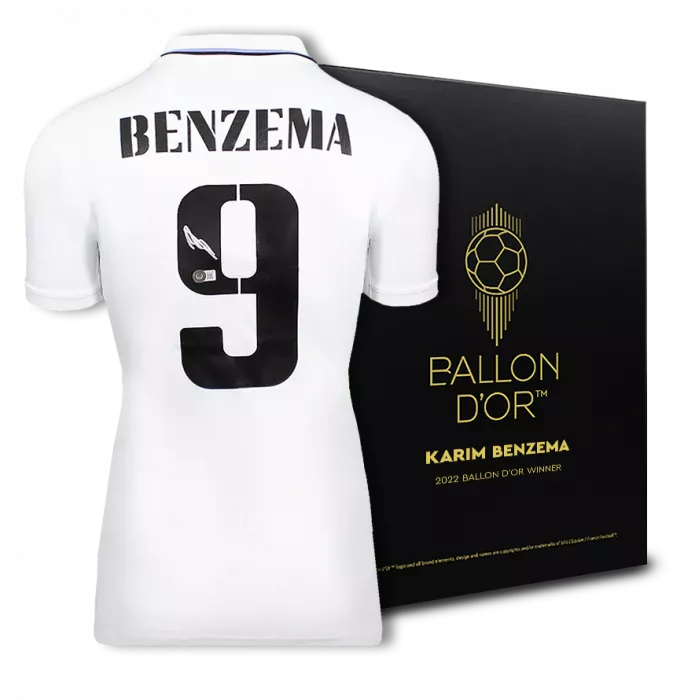 icons Karim Benzema Official Ballon d'Or™ Back Signed Real Madrid CF 2022-23 Home Shirt: 2022 Winner's Pack