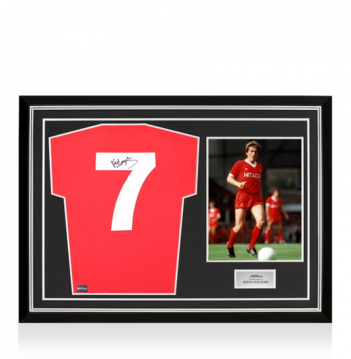 icons Kenny Dalglish Back Signed Liverpool FC 1978 Home Shirt In Hero Frame: Option 1