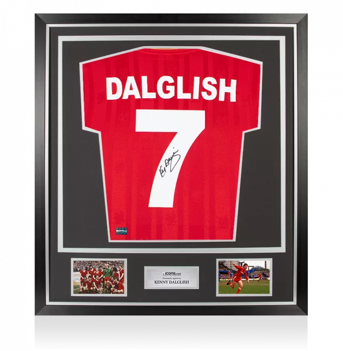 Icons Kenny Dalglish Back Signed Liverpool FC 1986 Home Shirt In Classic Frame