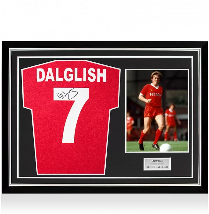 Icons Kenny Dalglish Back Signed Retro Liverpool Home Shirt In Hero Frame: Option 1