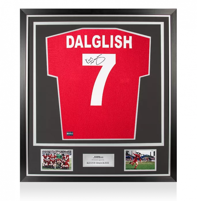 icons Kenny Dalglish Back Signed Retro Liverpool Home Shirt In Classic Frame