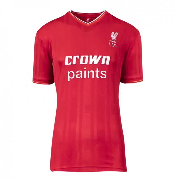 Icons Kenny Dalglish Official UEFA Champions League Back Signed And Framed Liverpool FC 1986 Home Shirt