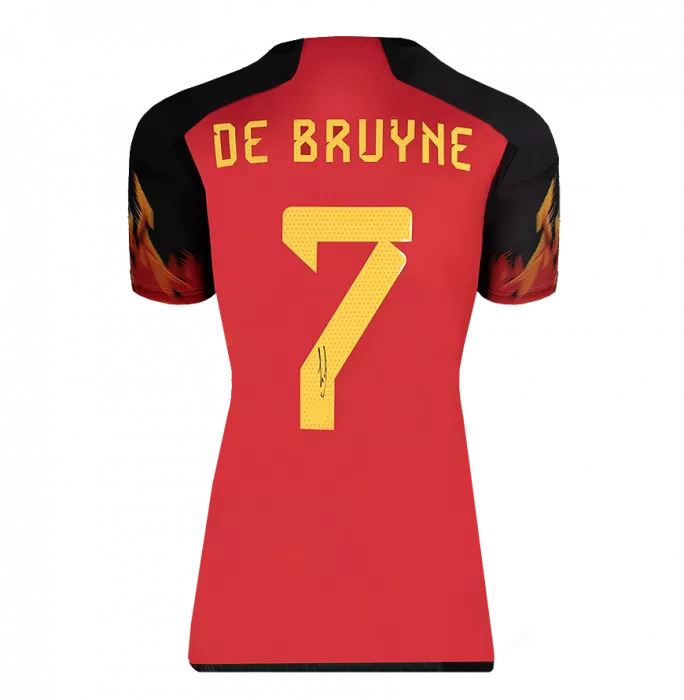 Icons Kevin De Bruyne Signed Belgium 2022 Home Shirt In Classic Frame