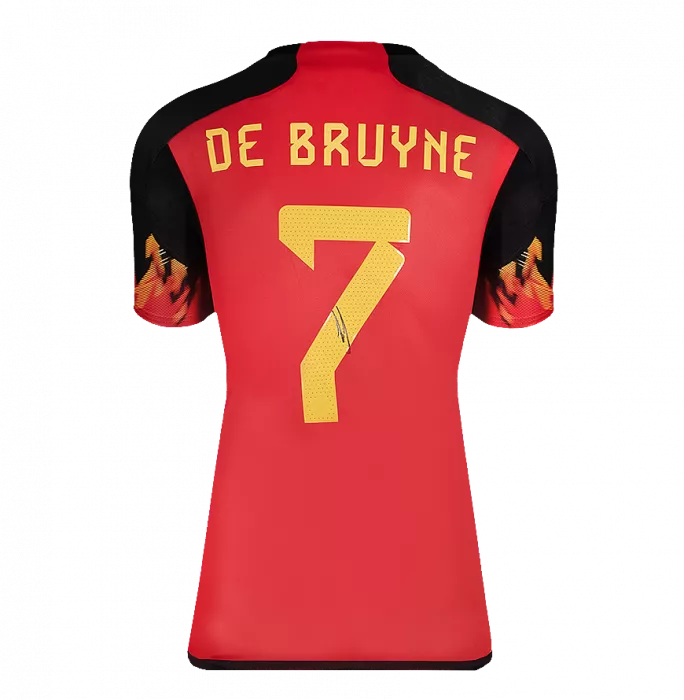Icons Kevin De Bruyne Signed Belgium 2022 Home Shirt In Classic Frame
