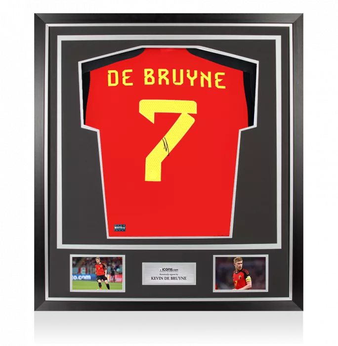 icons Kevin De Bruyne Signed Belgium 2022 Home Shirt In Classic Frame