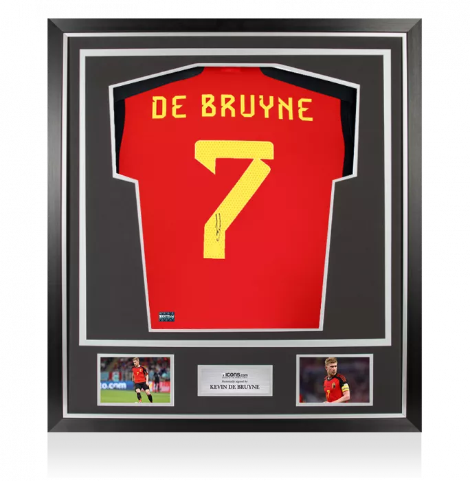 icons Kevin De Bruyne Signed Belgium 2022 Home Shirt In Classic Frame