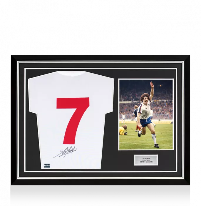 icons Kevin Keegan Back Signed England 1982-83 Home Shirt In Hero Frame: Option 1