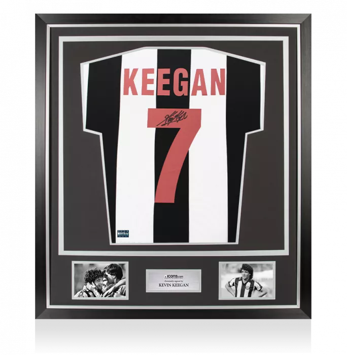 icons Kevin Keegan Back Signed Newcastle United 1982 Retro Home Shirt In Classic Frame