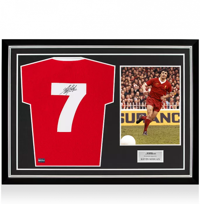 icons Kevin Keegan Back Signed Retro Liverpool Home Shirt In Hero Frame: Option 1